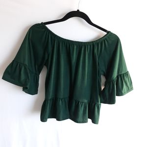 RUE 21 Crop Top Olive Green Size Medium